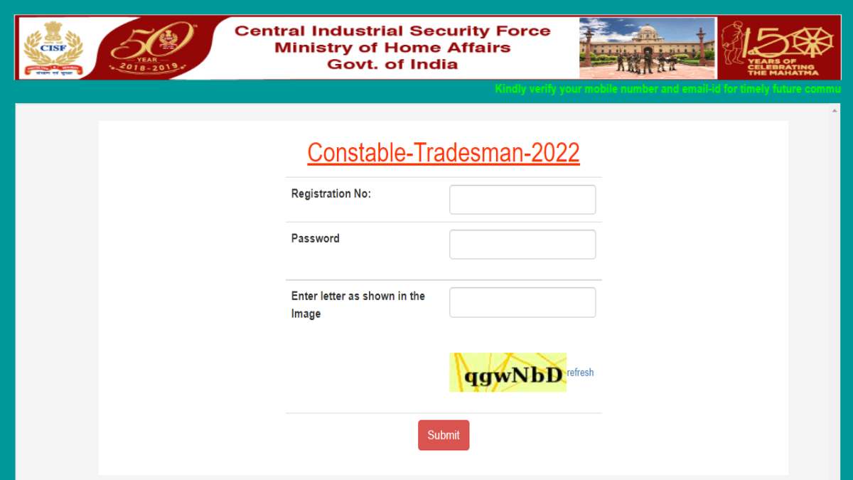 CISF Constable-Tradesmen Recruitment 2