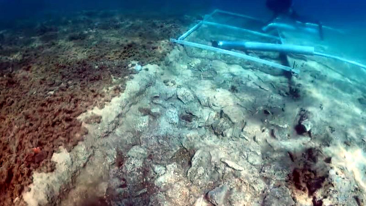 7000 Year old Road in ocean