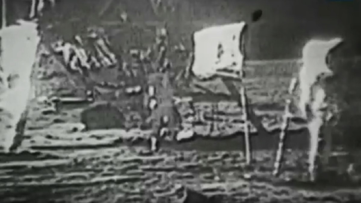 Neil Armstrong on the moon