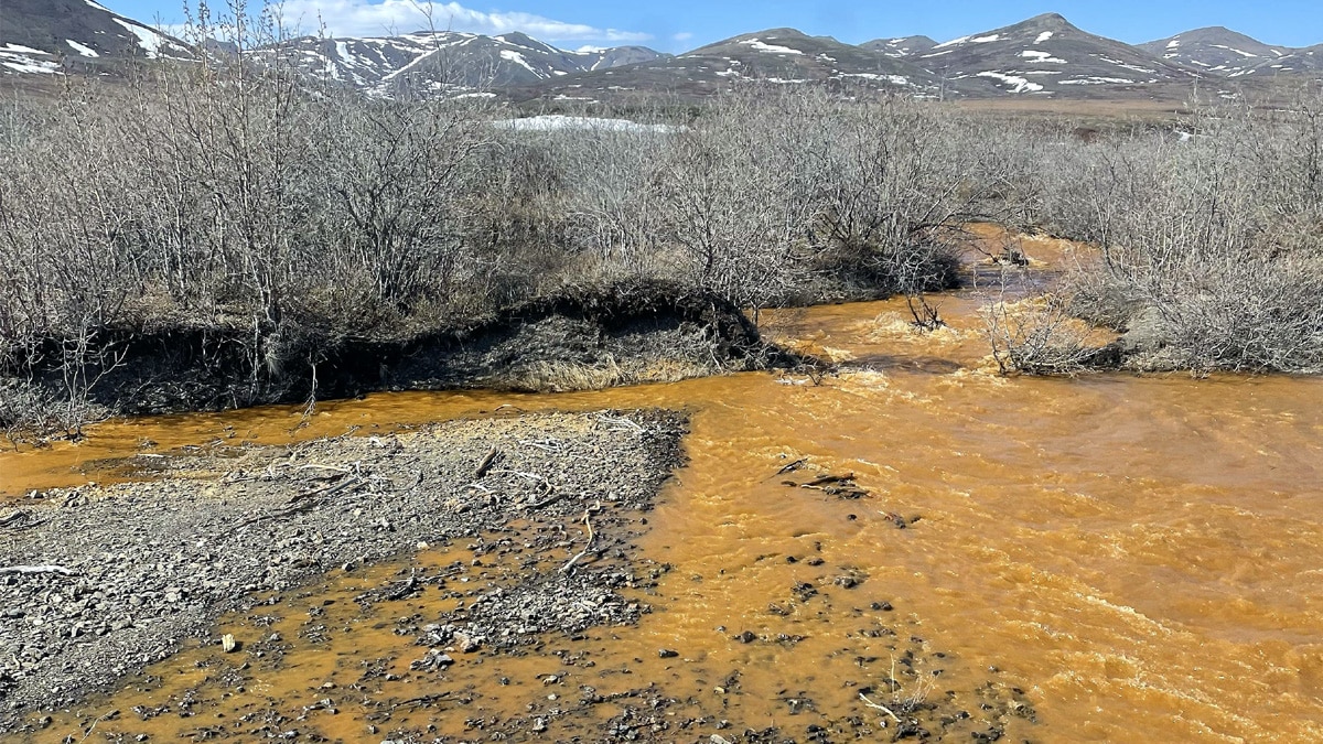 Alaska River Turns Orange