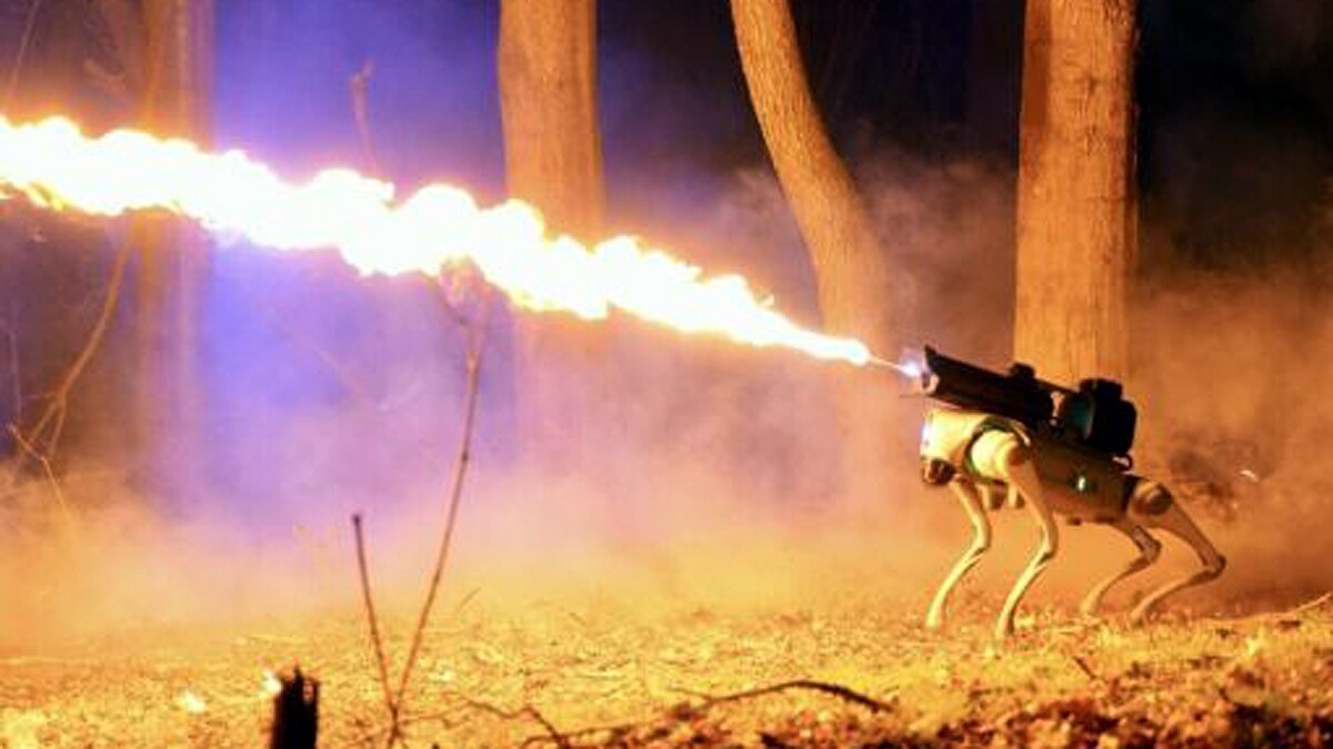 Flamethrowing Dog Thermonator