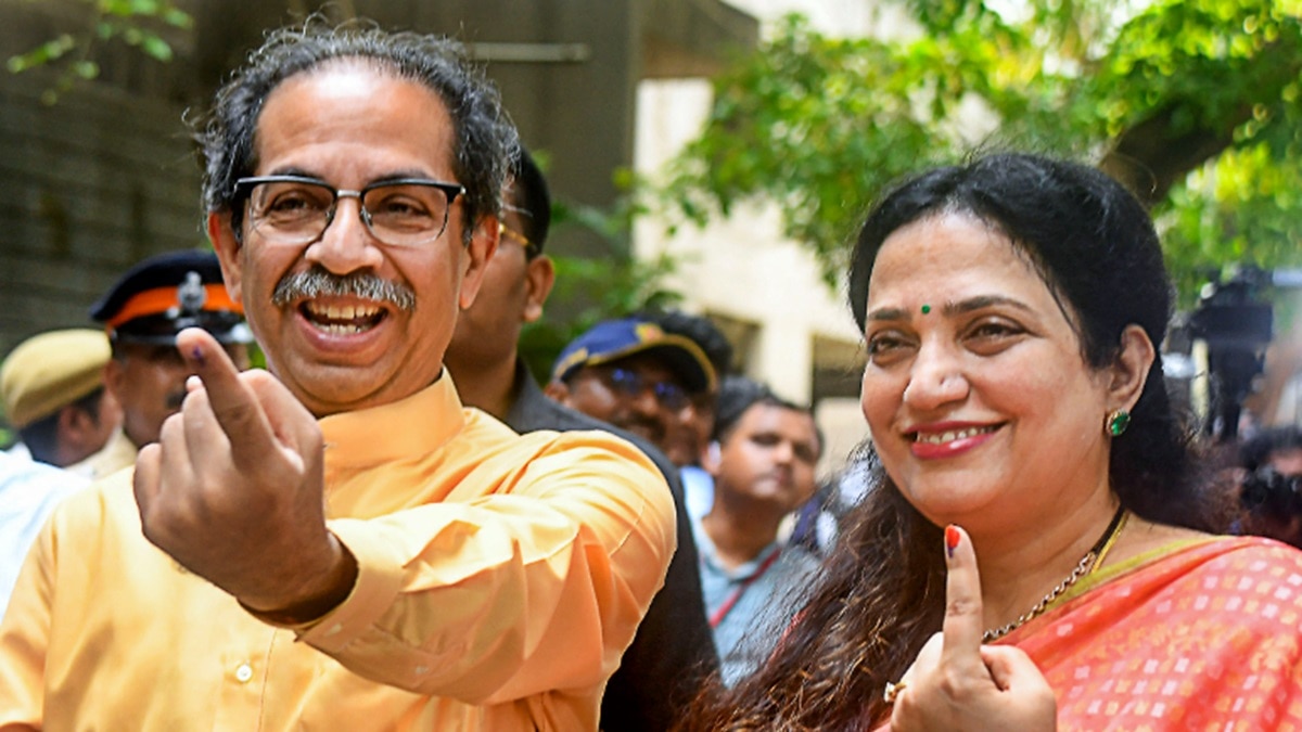 Uddhav Thackeray with his wife
