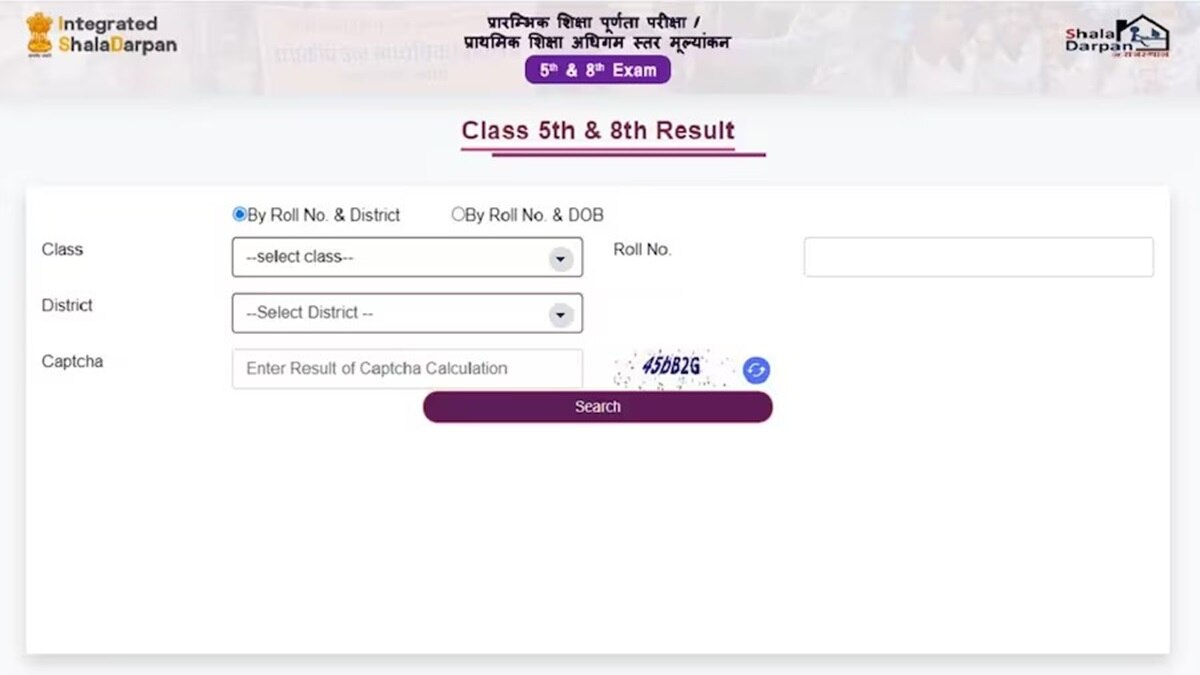 Website to check Rajasthan board 5th 8th result
