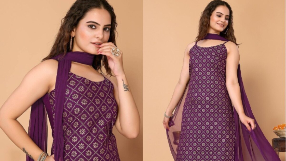 प्रिंटेड कुर्ता विद ट्राउजर्स एंड दुपट्टा (Credit: www.myntra.com)