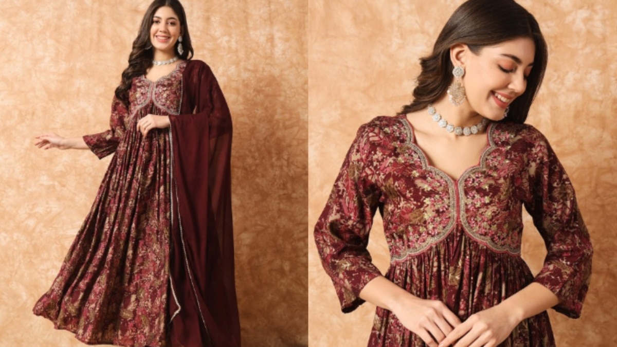 फ्लोरल अनारकली कुर्ता सेट  (Credit: www.myntra.com)