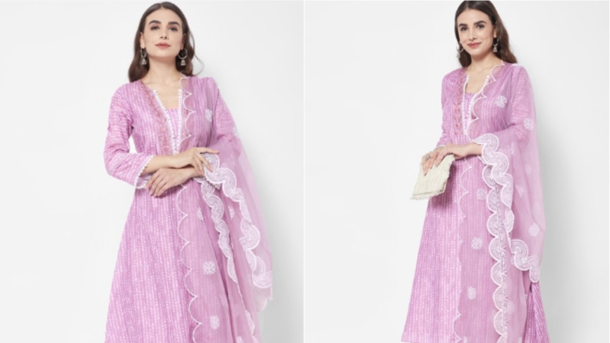 प्रिंटेड कुर्ता सेट (www.myntra.com)