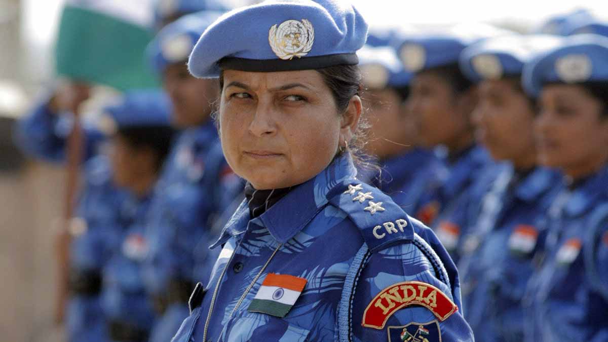 Indian Soldiers In Blue Line