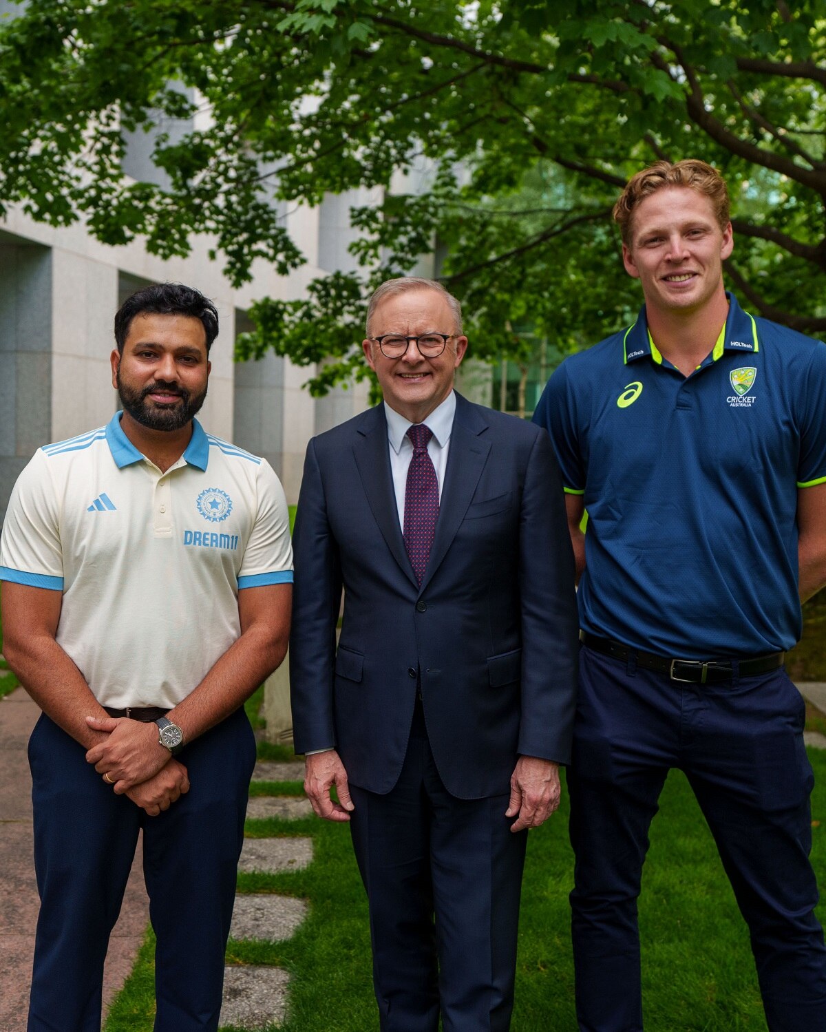 anthony albanese with rohit sharma