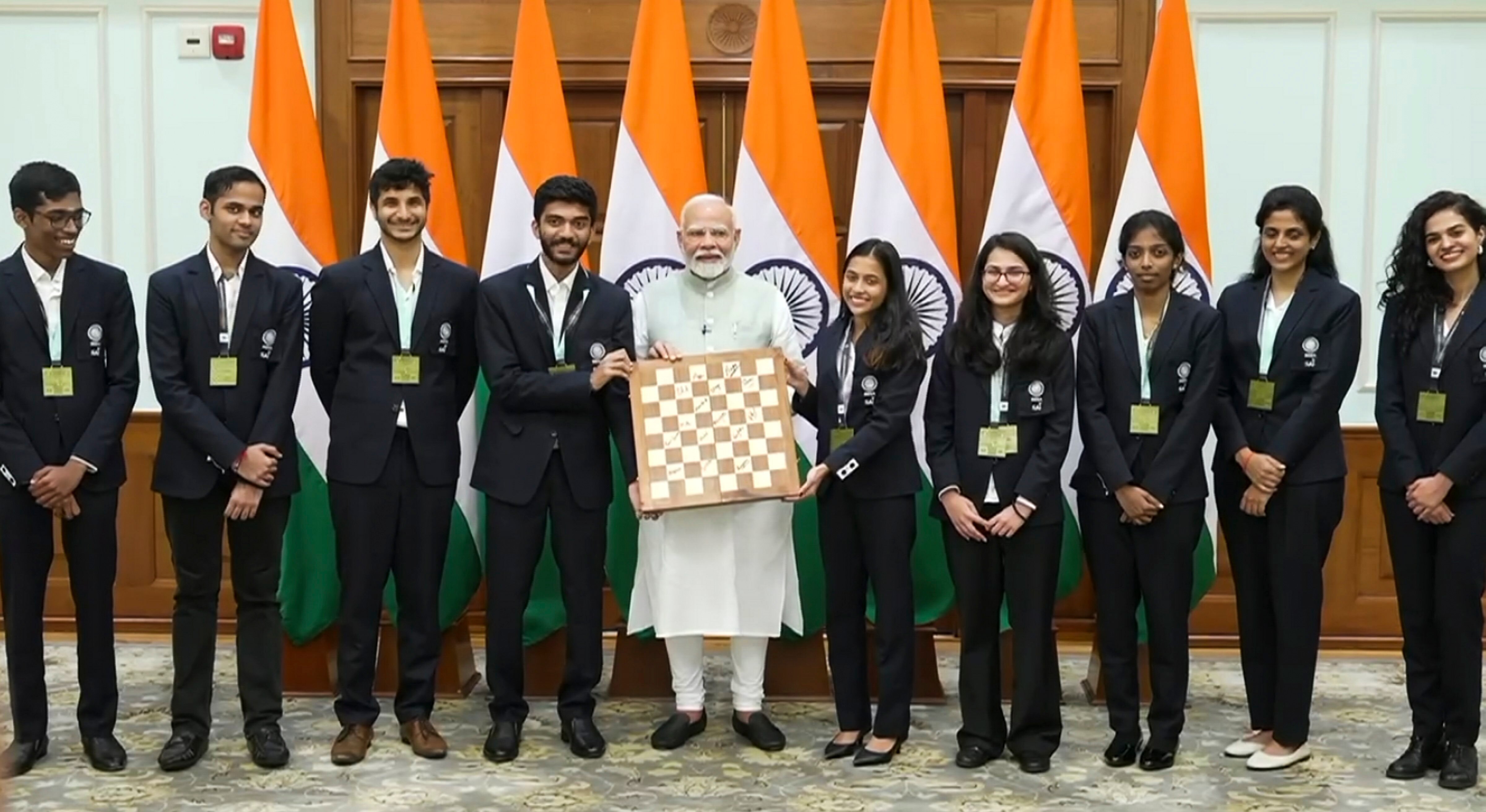 Chess Olympiad winning Indian teams
