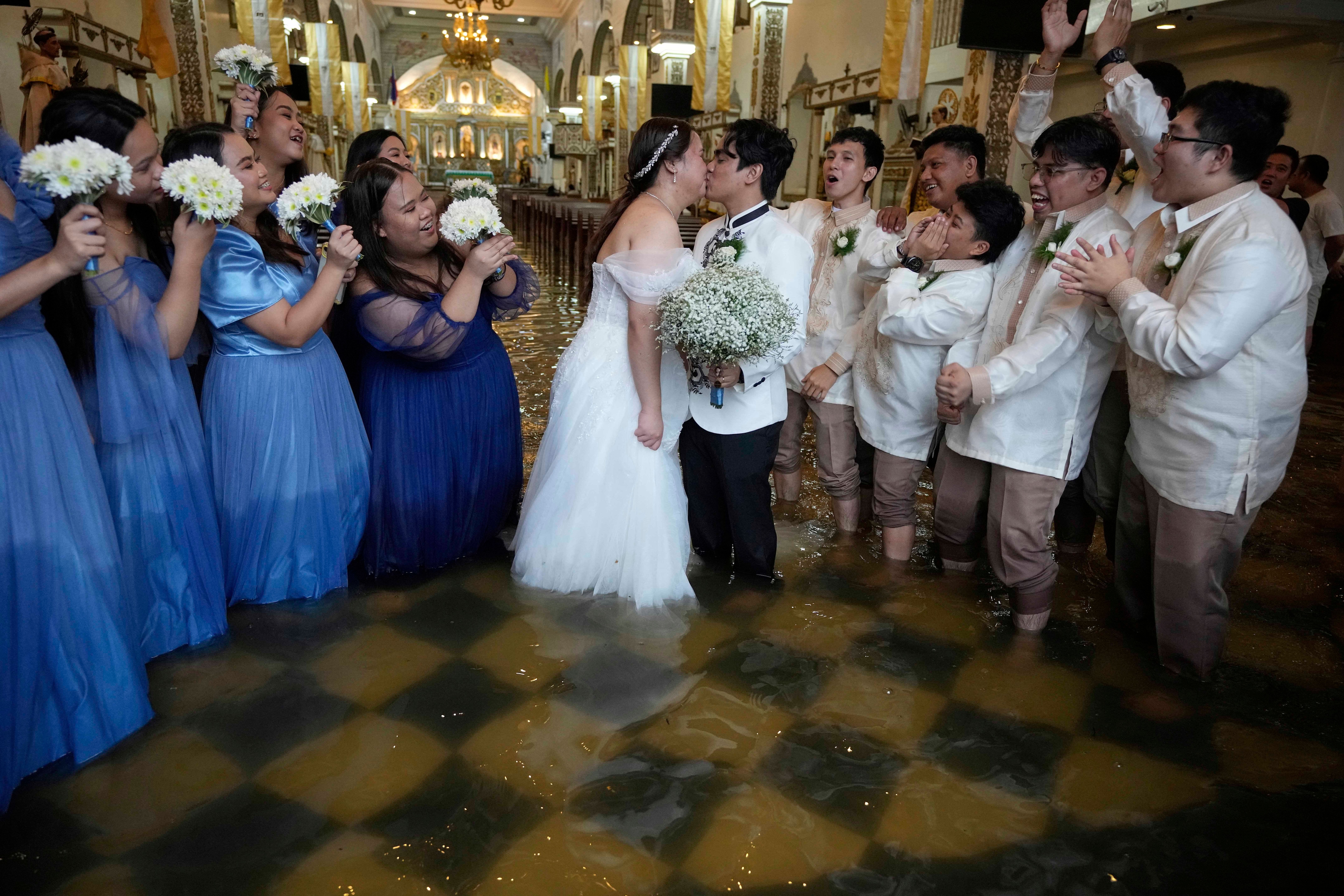 philippines flood wedding