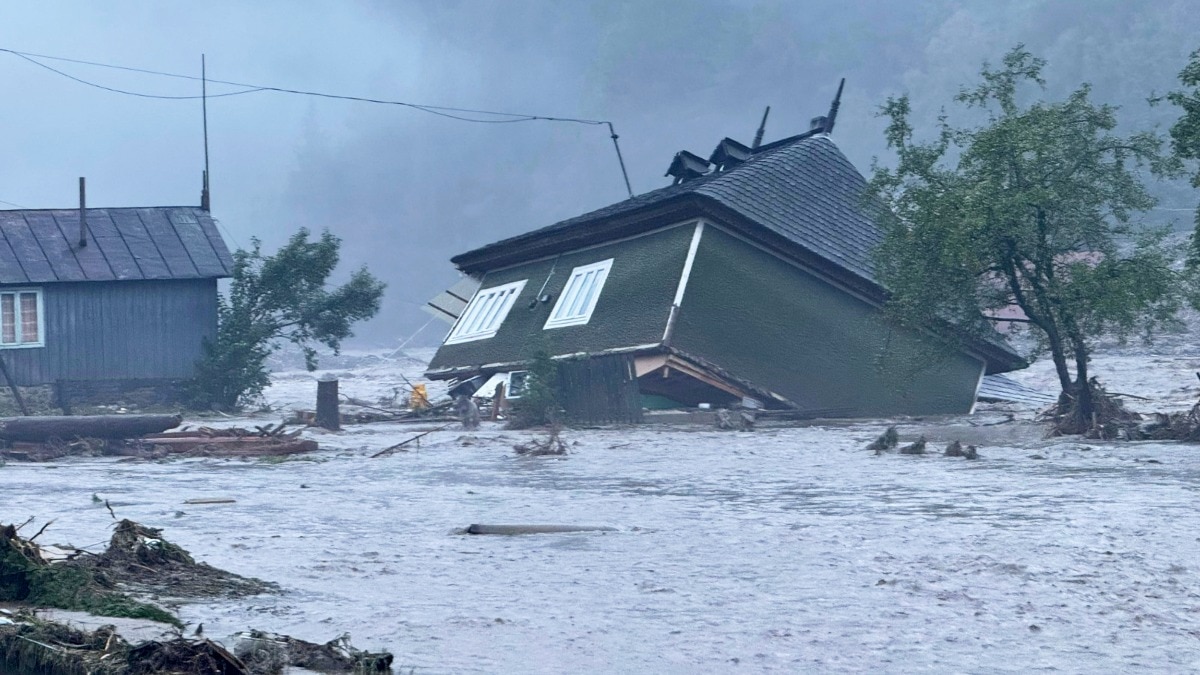 Romania flood destruction