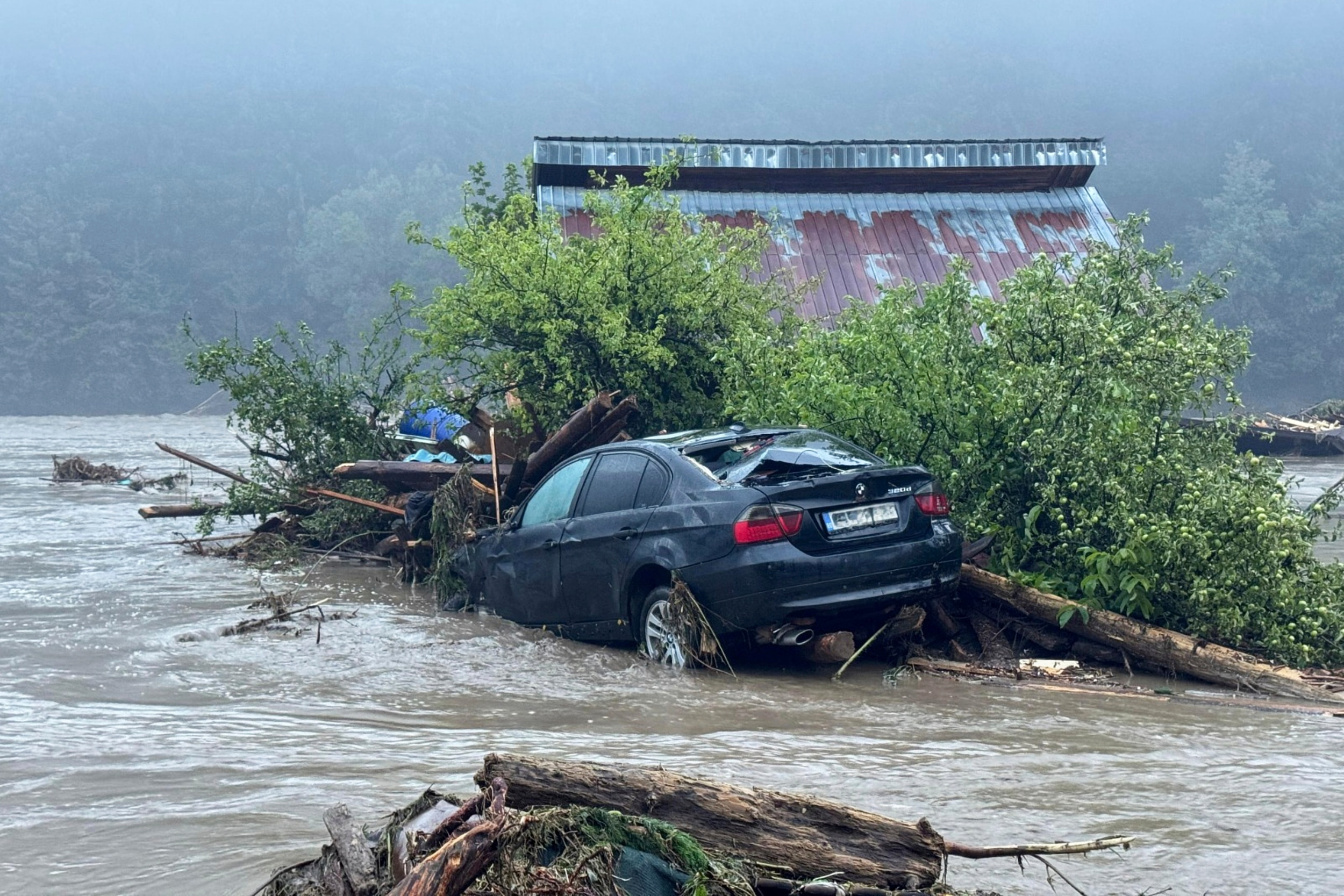 Romania flood destruction