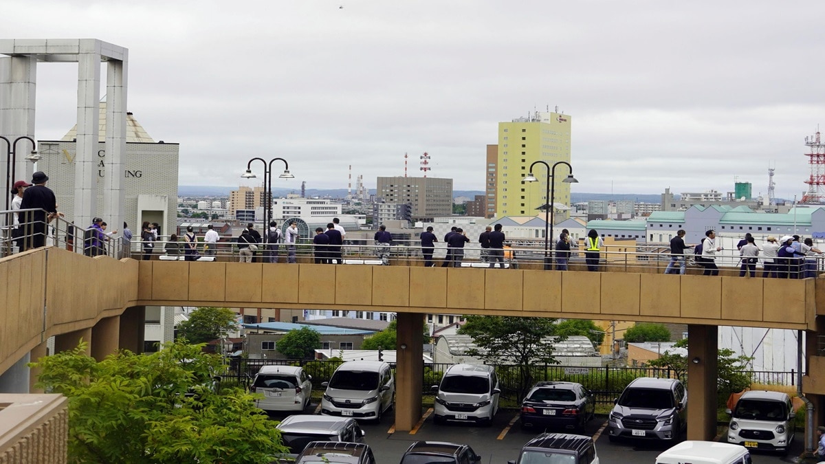 People take shelter at a temporary evacuation site in Kushiro, Hokkaido, northern Japan (Photo-Kyodo News via AP)