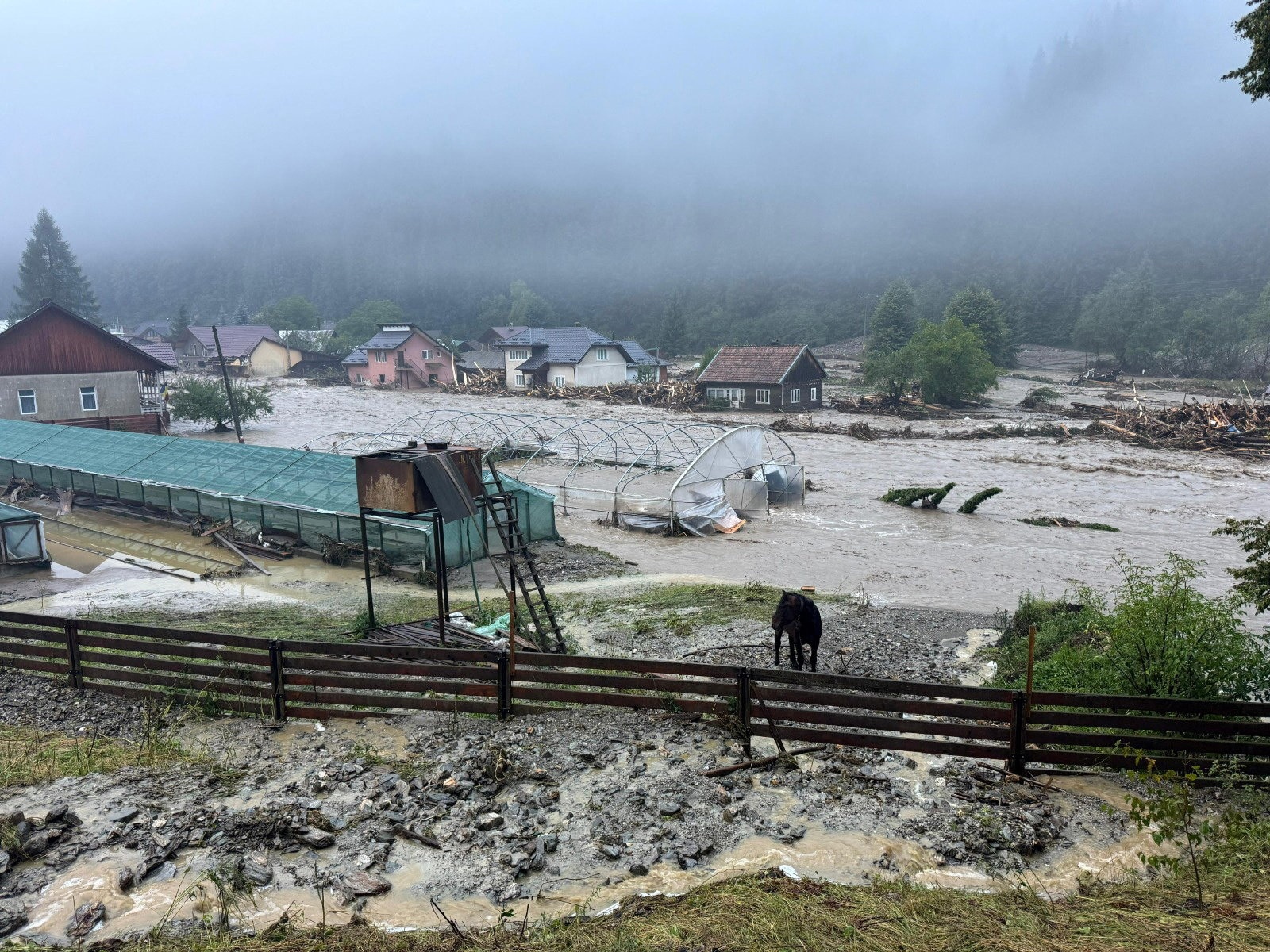 Romania flood destruction