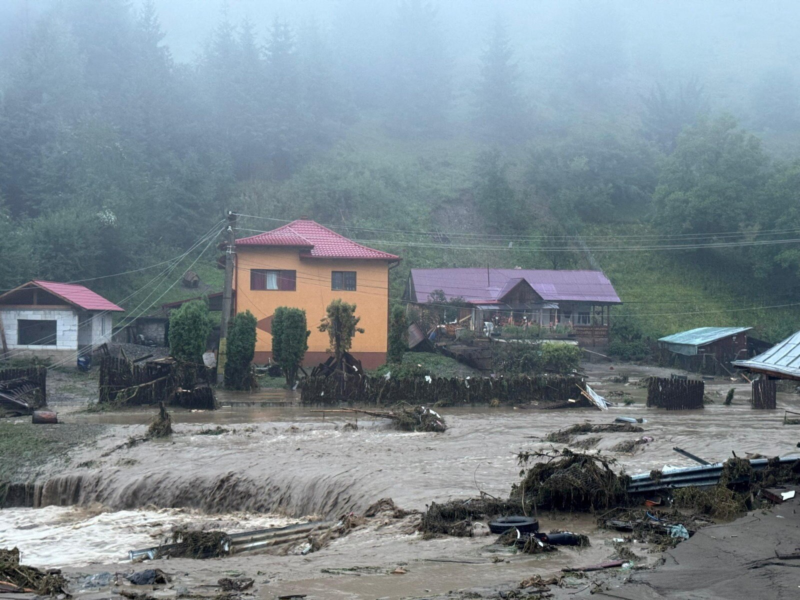 Romania flood destruction