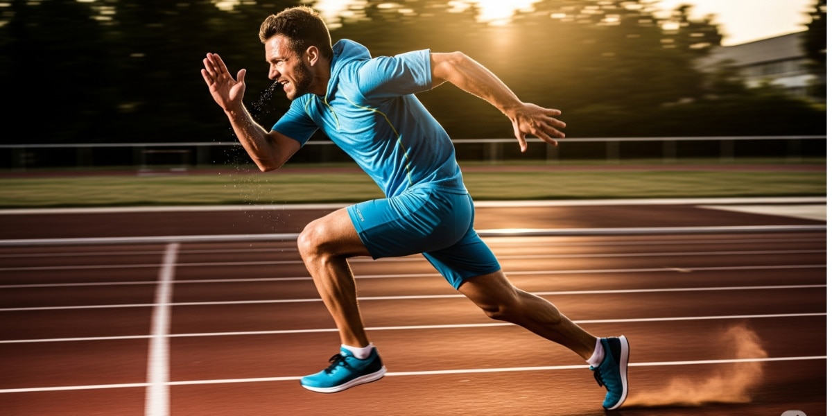 man runner high speed