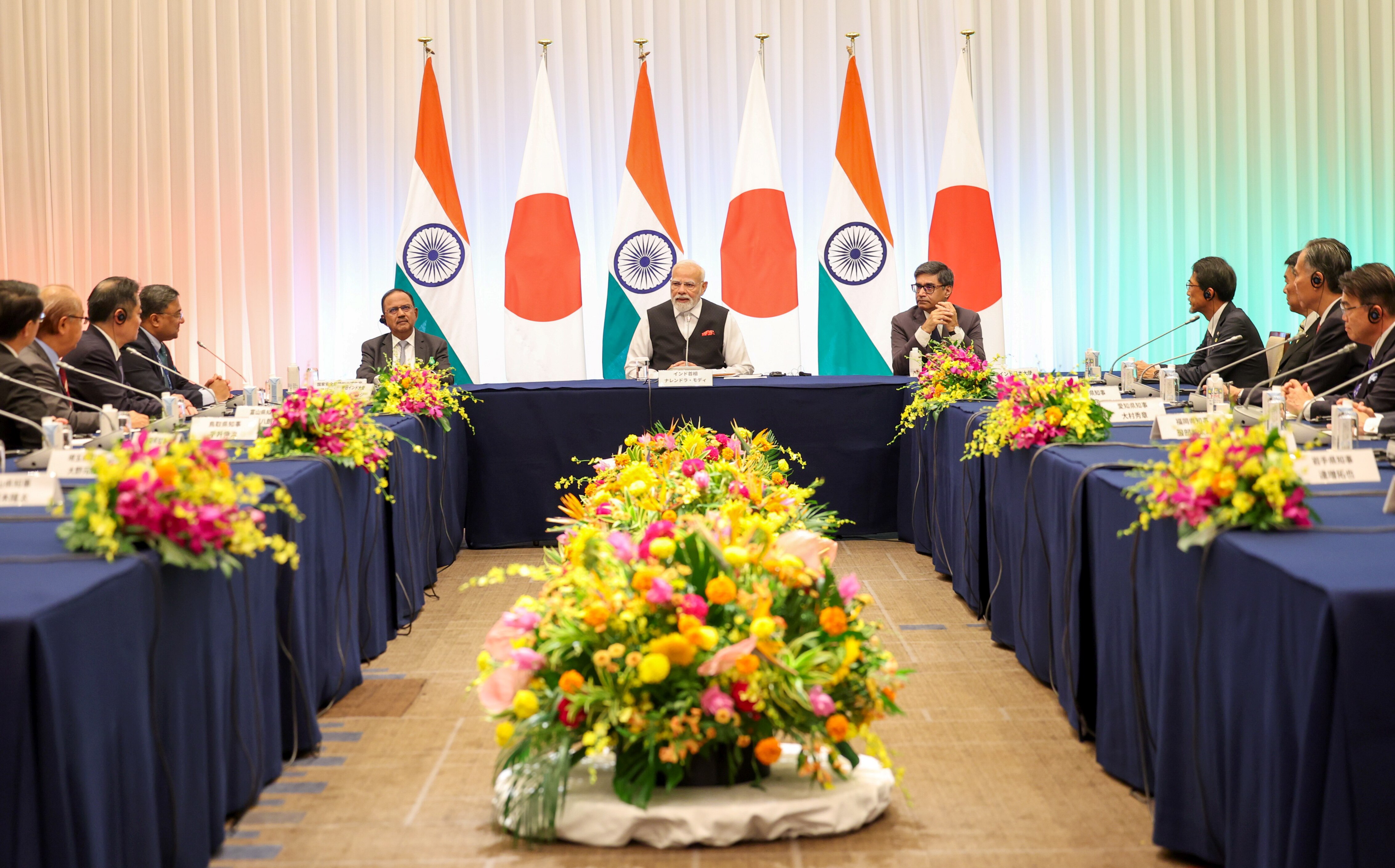 PM Modi in meeting in Japan