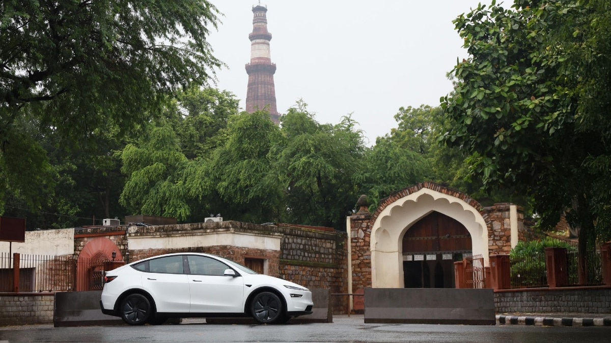 Tesla Model Y on Delhi Road