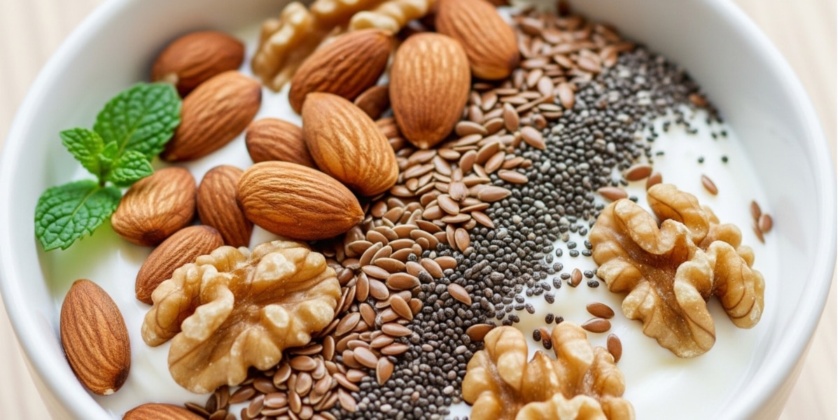 Greek yogurt with various toppings