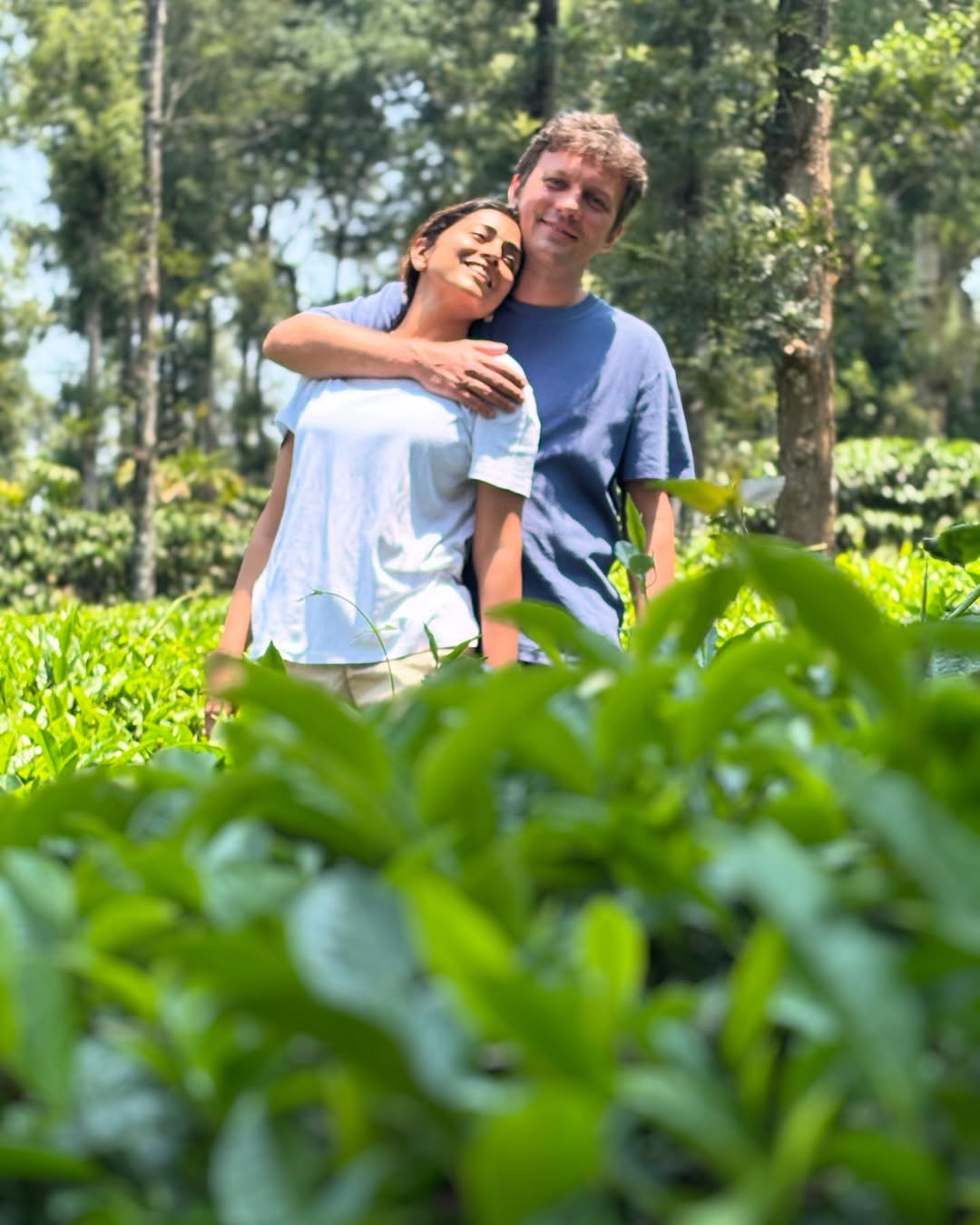Shriya saran with husband Andrei koscheev