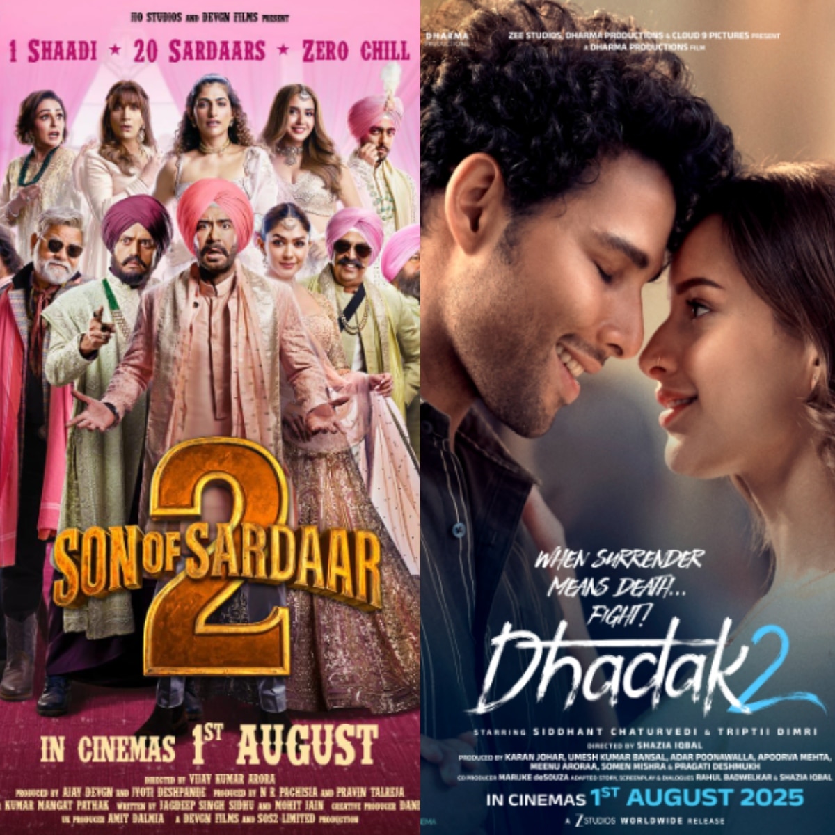 सन ऑफ सरदार 2 और धड़क 2 (Photo: Screengrab)