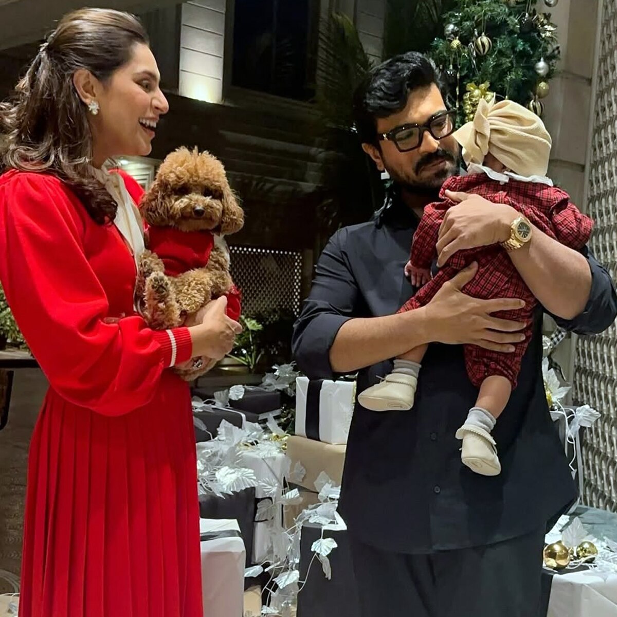 Ram charan with wife Upasana and Daughter Klin 