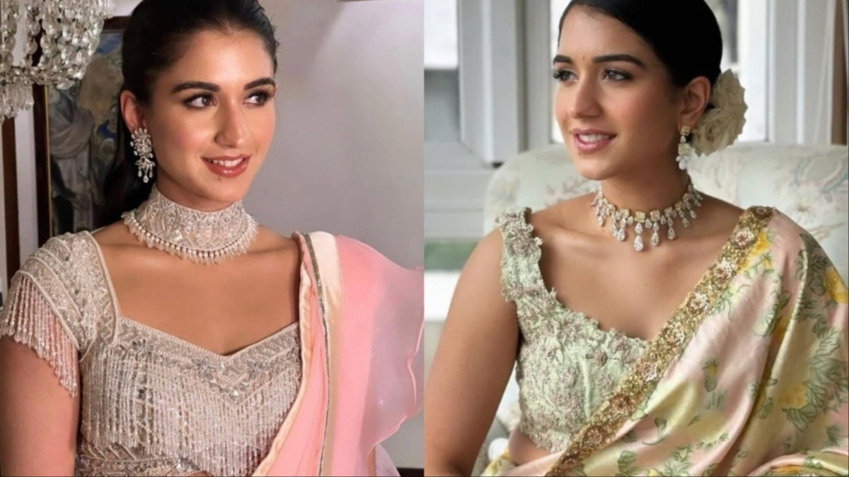 राधिका मर्चेंट के ब्लाउज की तरह अपने ब्लाउज डिजाइन कराकर आप करवा चौथ पर स्टाइलिश लुक पा सकती हैं. (Photo: Instagram)