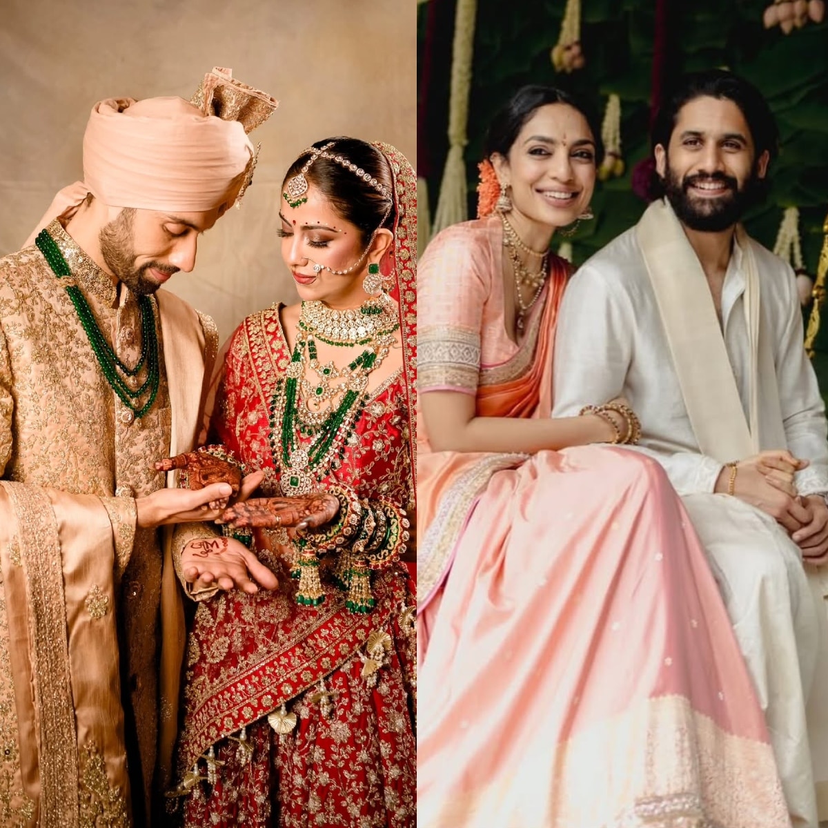 मिलिंद-अविका और शोभिता-नागा (Photo: Instagram @sobhitad and @avikagor)