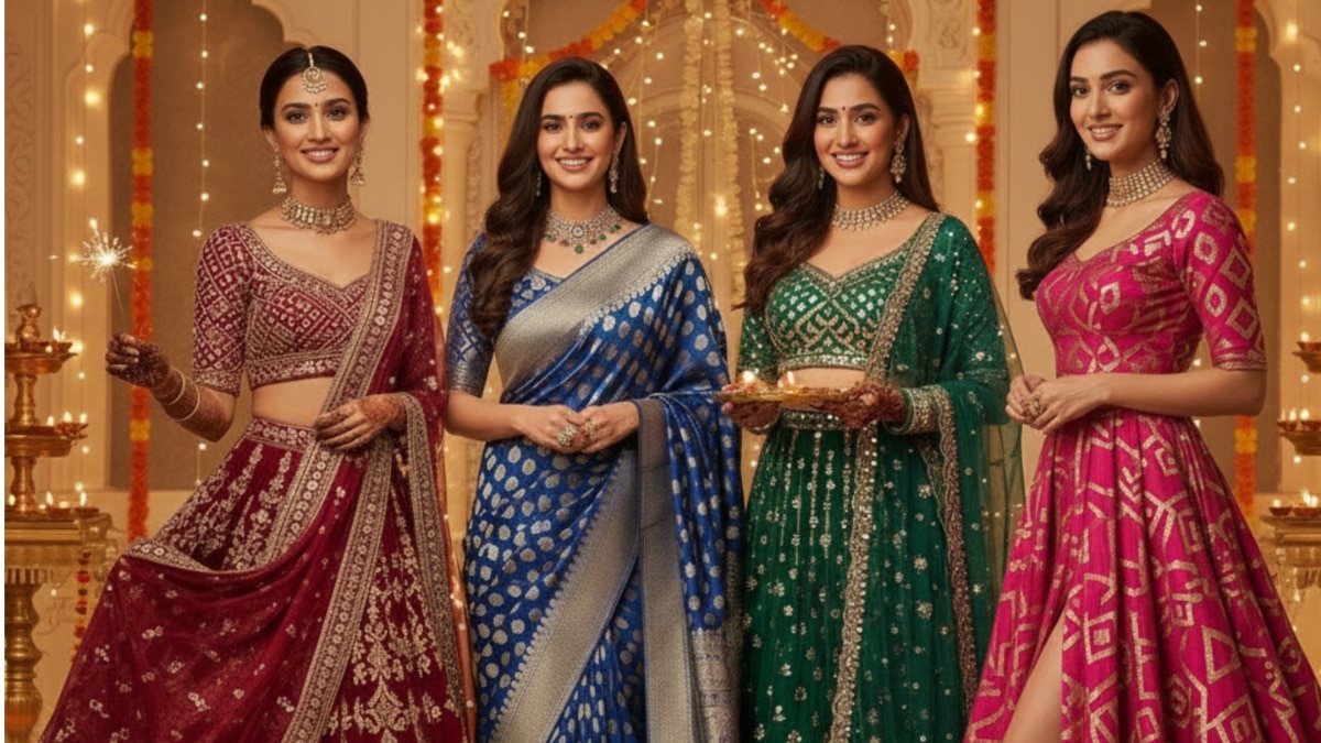 Diwali 2025 trendy dress ideas for womens (Photo: AI generated)
