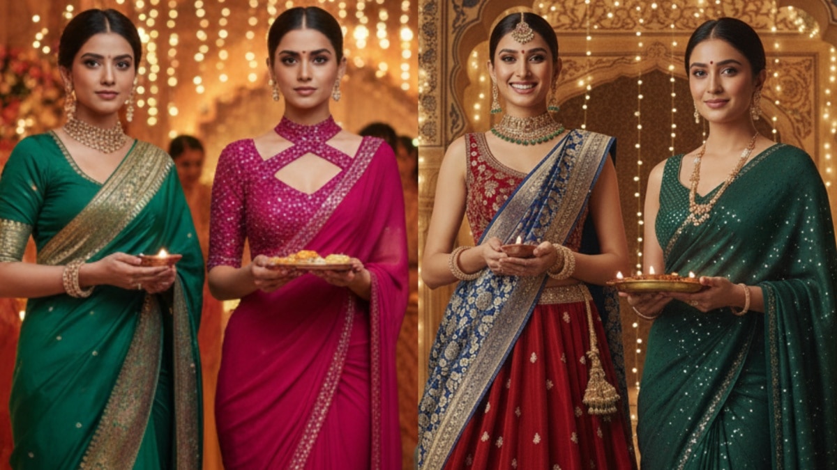Diwali 2025 trendy dress ideas for womens (Photo: AI generated)