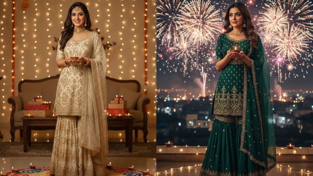 Diwali 2025 trendy dress ideas for womens (Photo: AI generated)