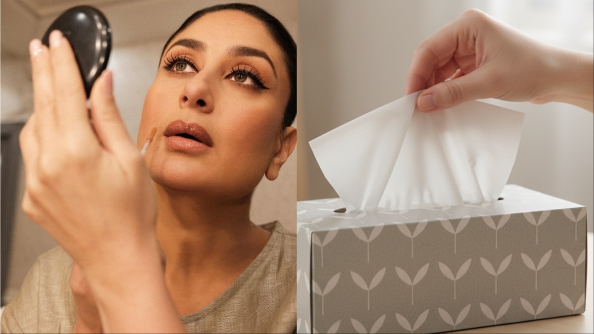Kareena Kapoor Khan wears a tissue paper mask Kareena Kapoor Khan wears a tissue paper mask