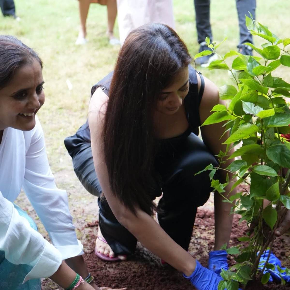 श्वेता तिवारी ने लगाया पौधा