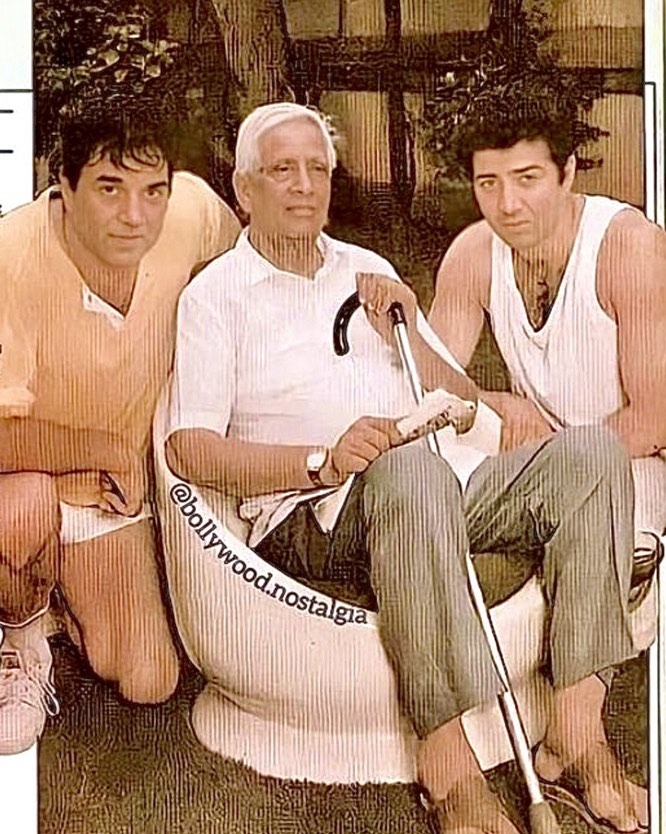 Dharmendra with his father and son
