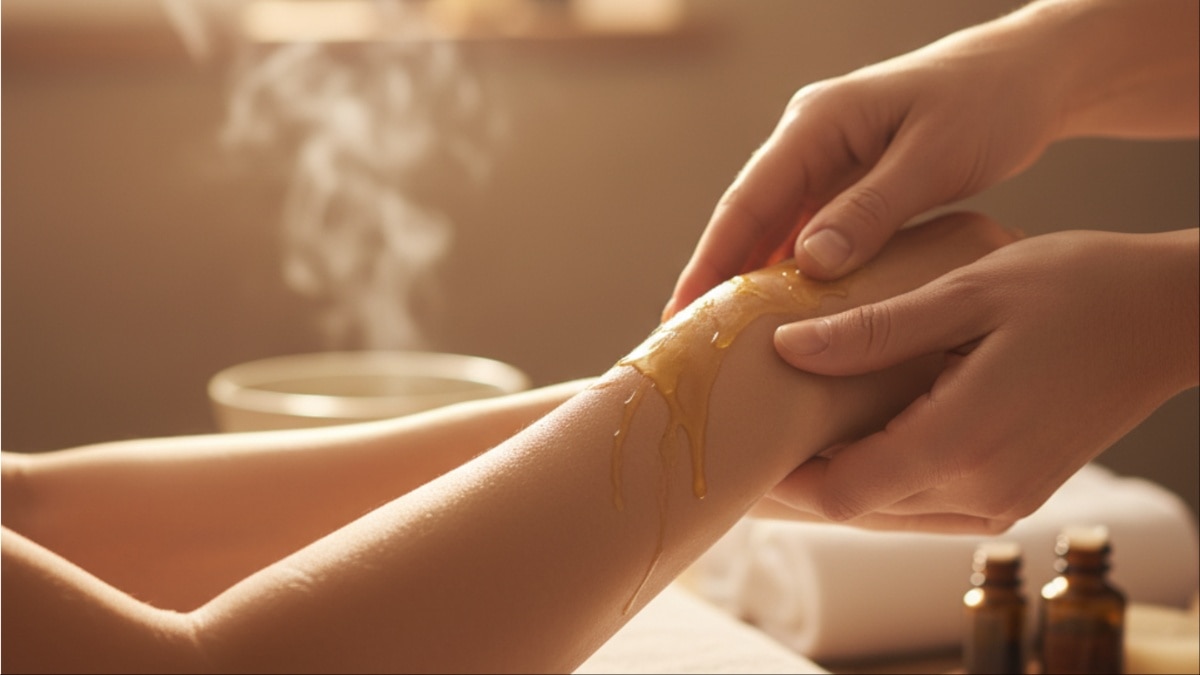 Body massage with oil