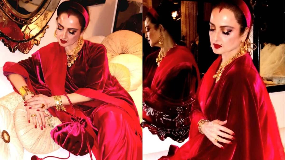 christmas manish malhotra Rekha Look
