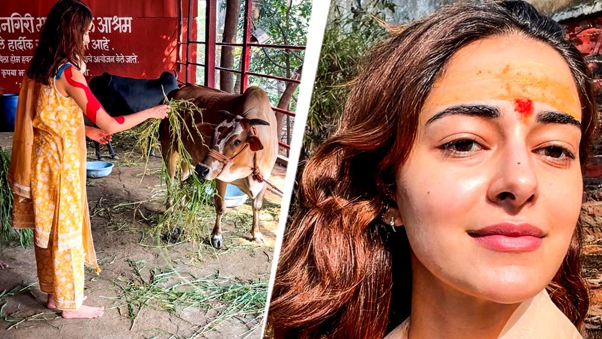 Ananya Pandey Mandir puja
