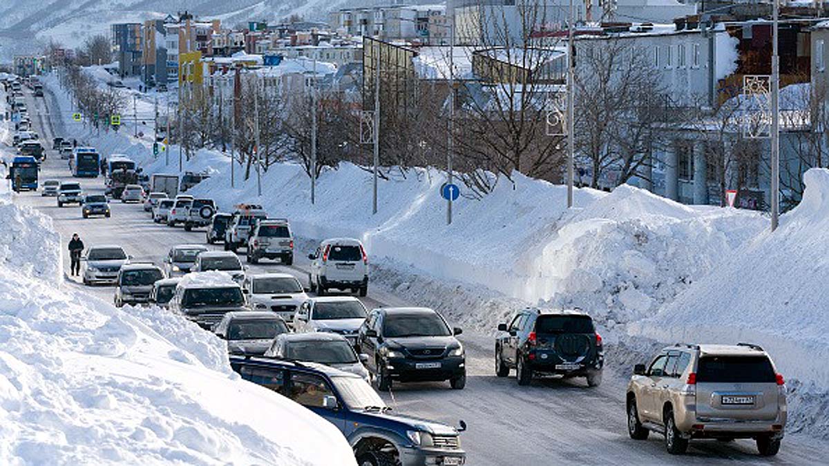 Kamchatka Russia snowfall