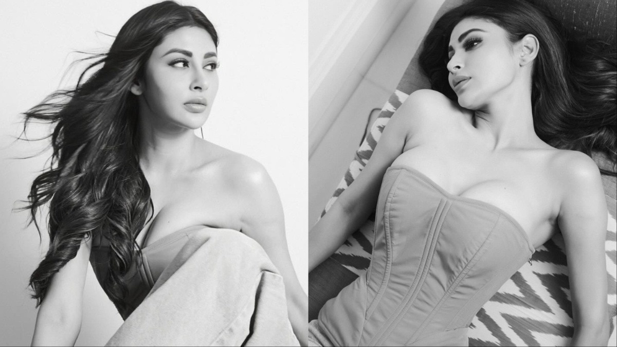 Mouni Roy monochrome look
