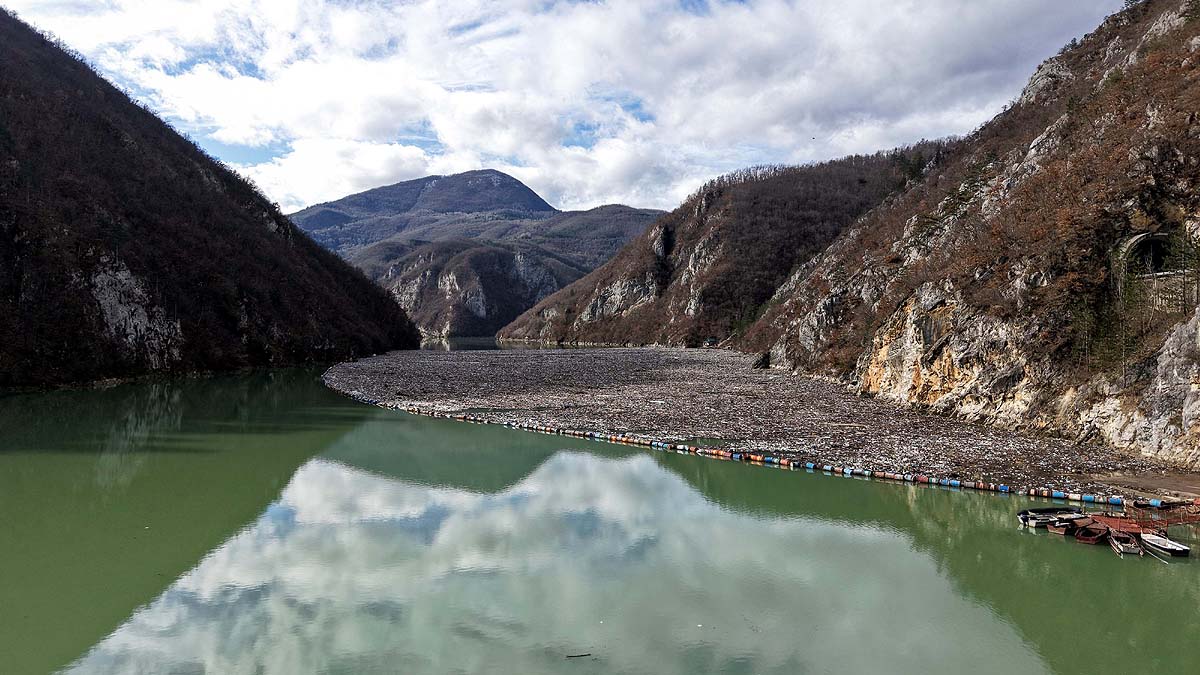 Bosnia Drina River Garbage Dump