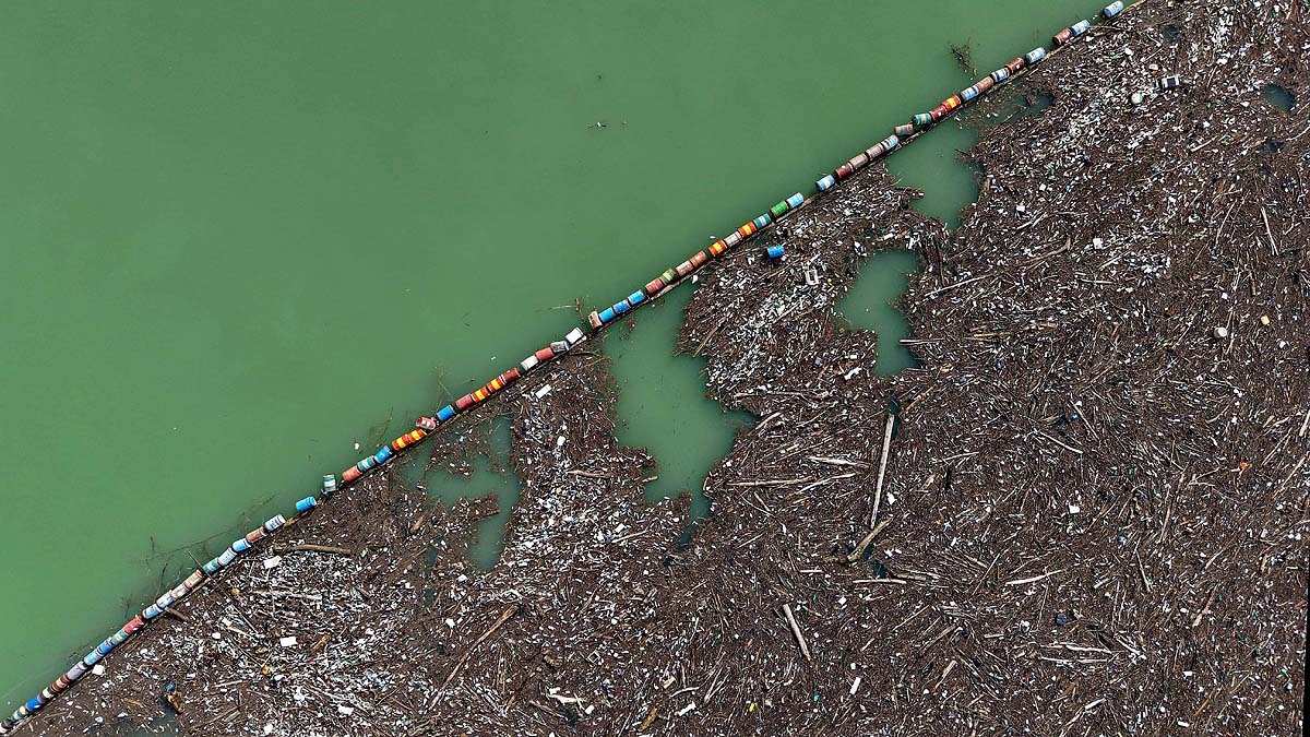 Bosnia Drina River Garbage Dump