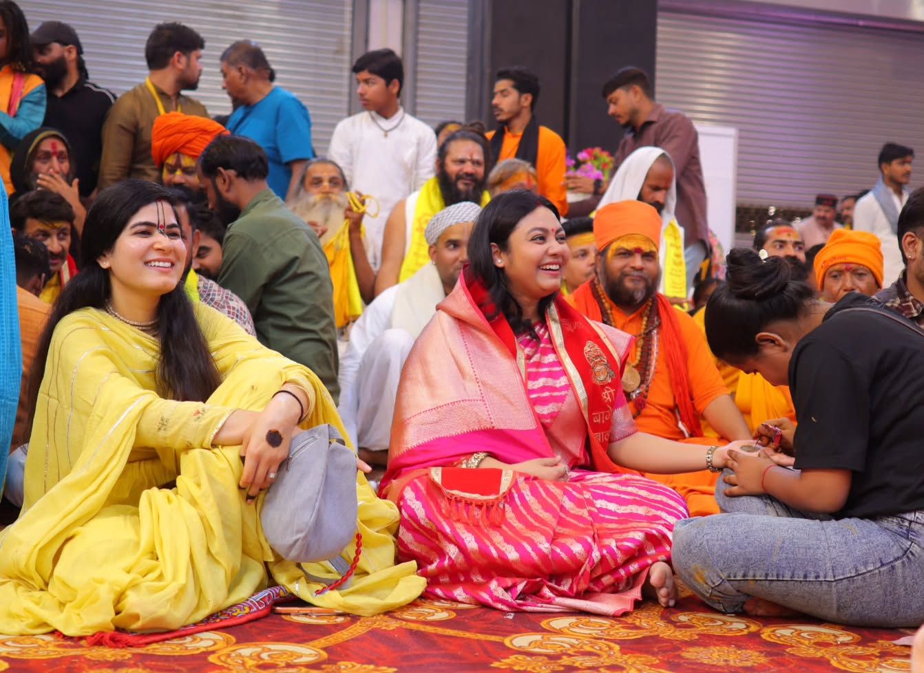 Devi chitralekha and husband madhav prabhuji