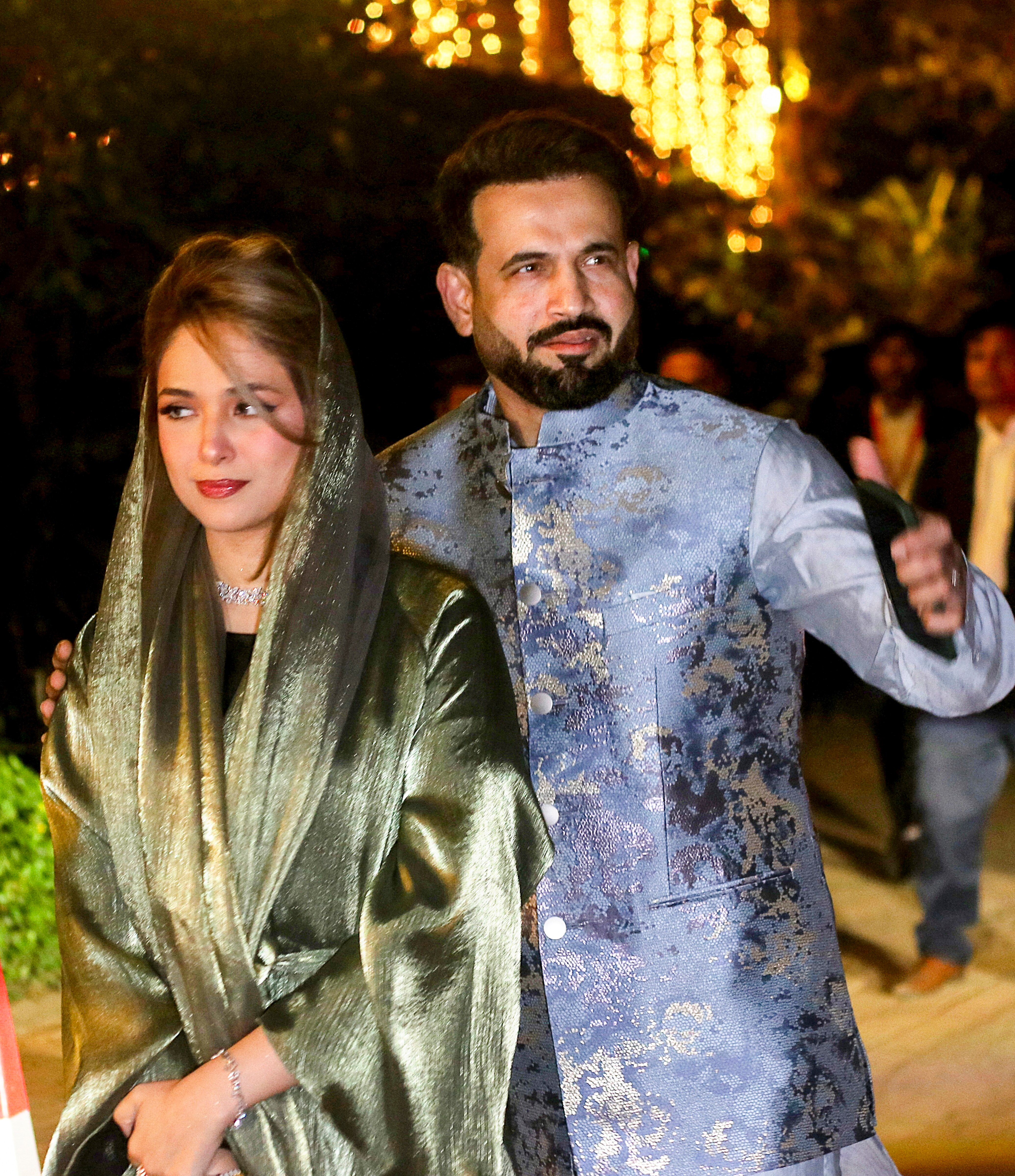 Irfan Pathan with his wife safa Baig,