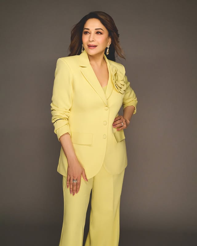 madhuri-dixit-lemon-yellow-blazer-set-fashion