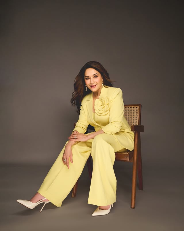 madhuri-dixit-lemon-yellow-blazer-set-fashion