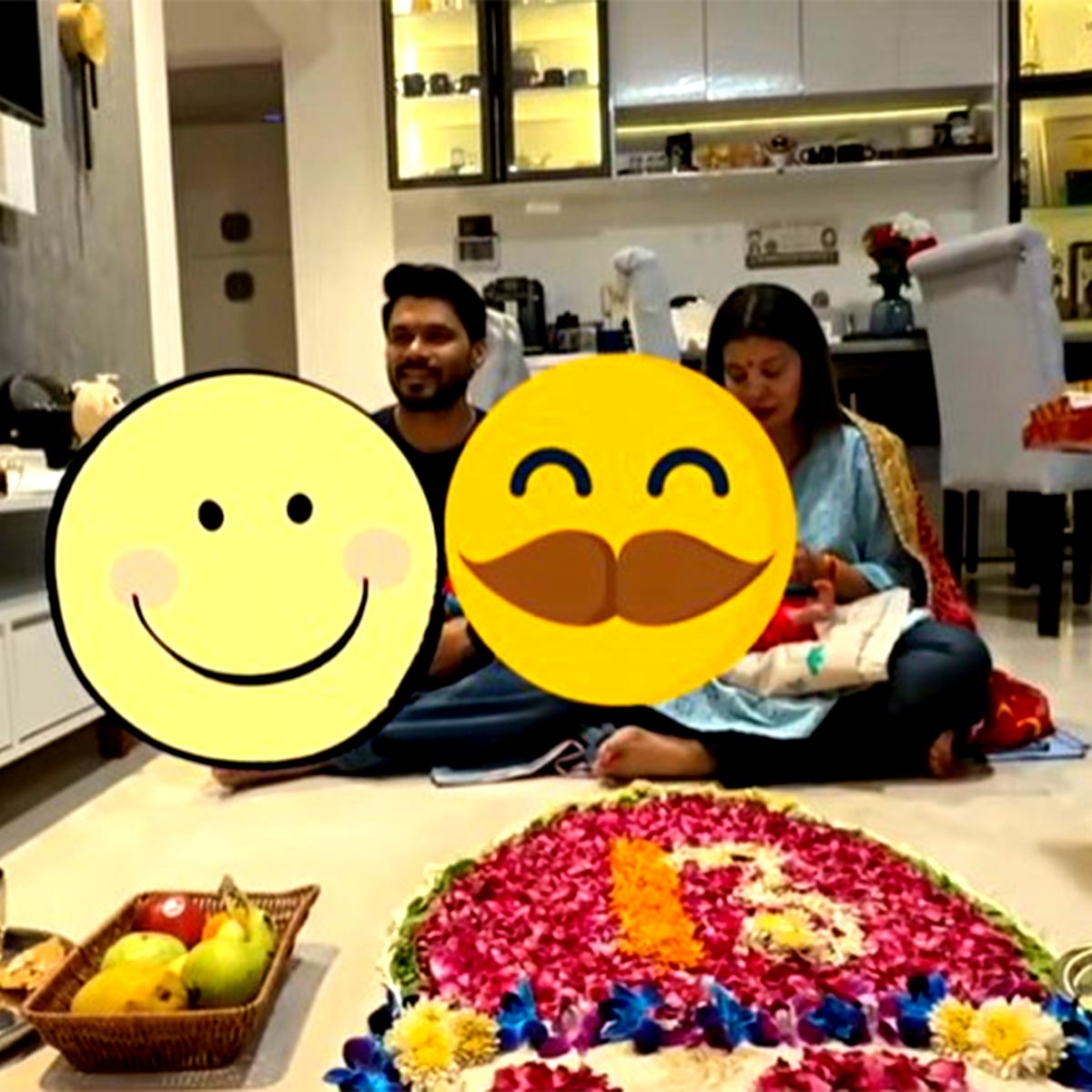 संभावना सेठ के जुड़वा बच्चों की छठी पूजा