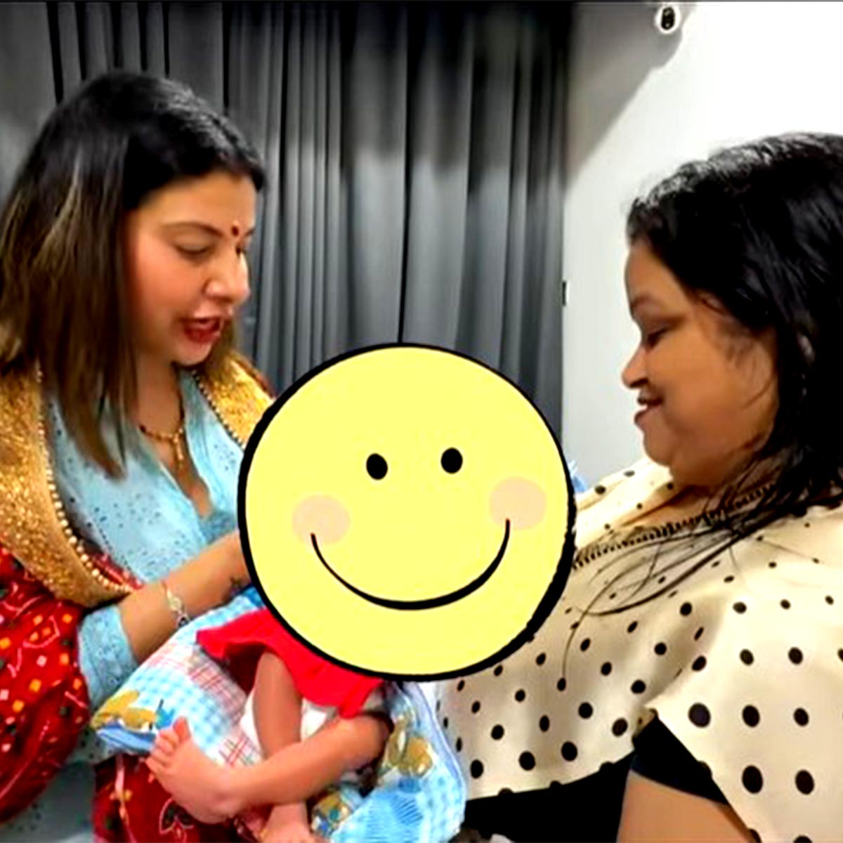 संभावना सेठ के जुड़वा बच्चों की छठी पूजा