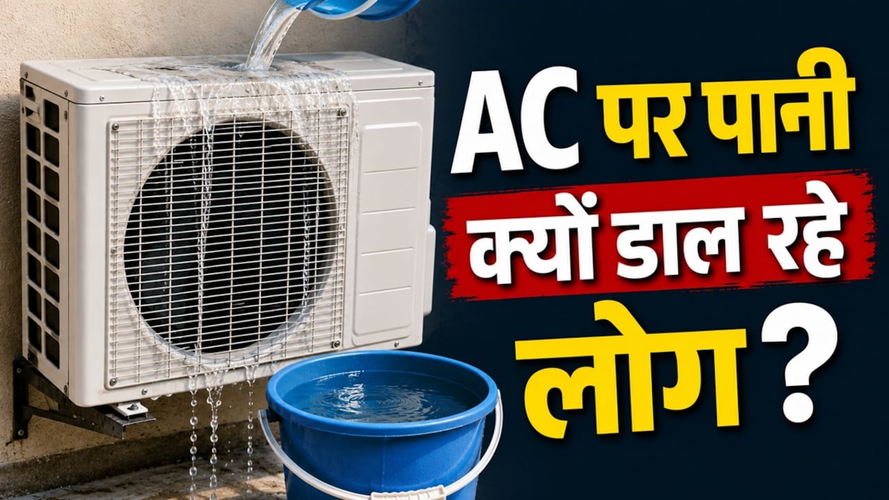 AC के आउटर यूनिट पर पानी डाल रहे लोग, क्या ये सही है?