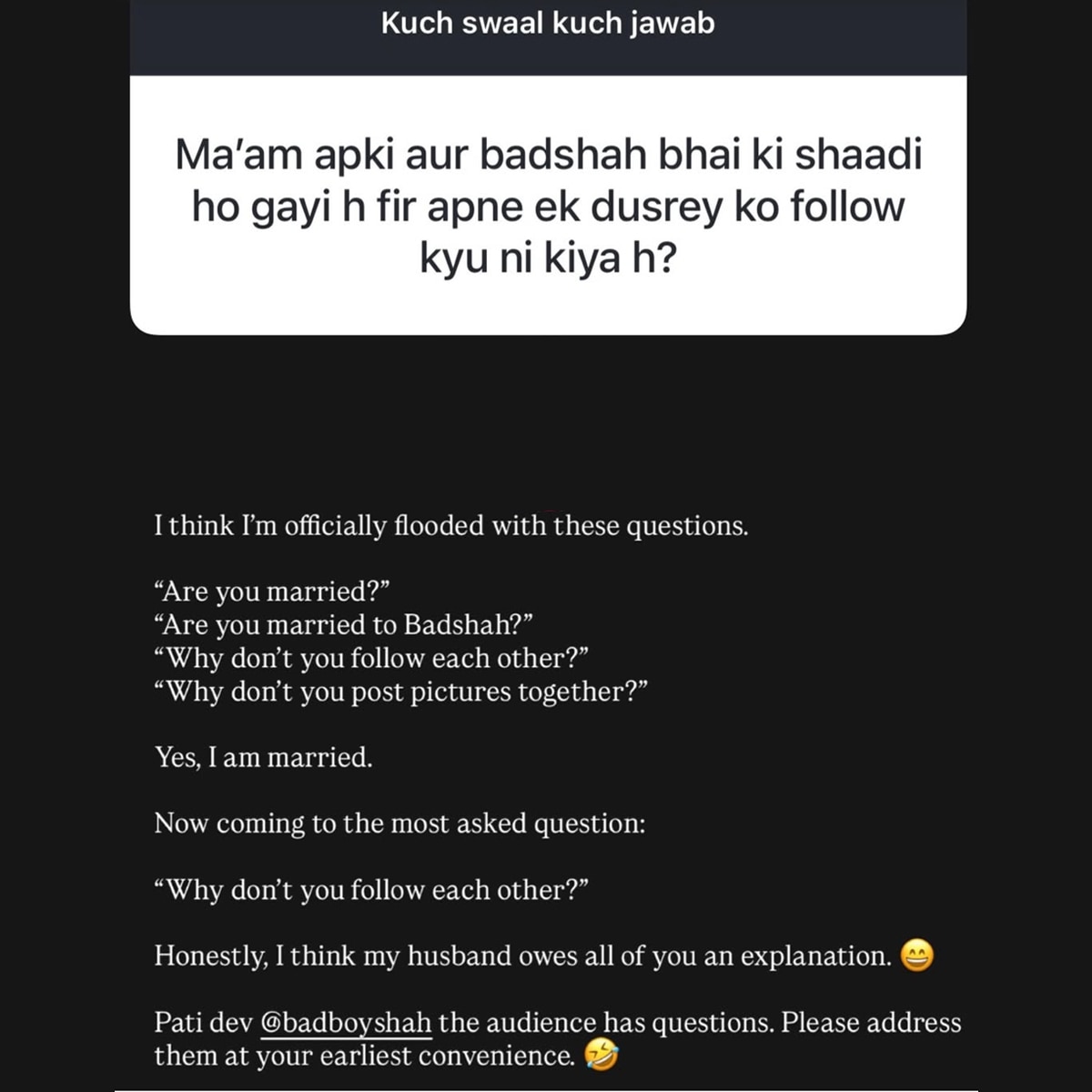 शादीशुदा हैं बादशाह