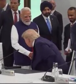 PM Modi-Trump meets in G7 Summit. (Photo- Screengrab-X)